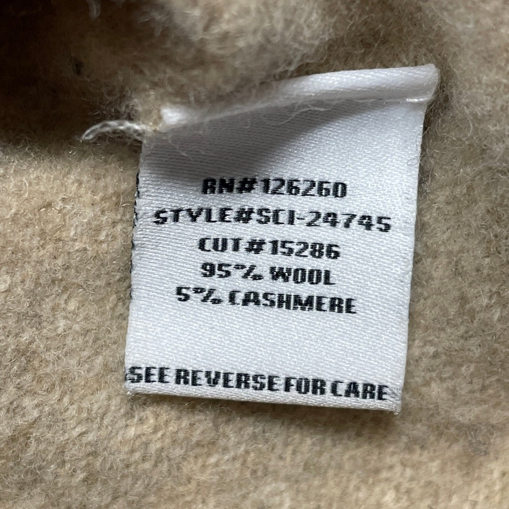 Velvet Heart Sweater Women Small Tan Wool Cashmere Whipstitch SCI-24745 - Picture 9 of 10